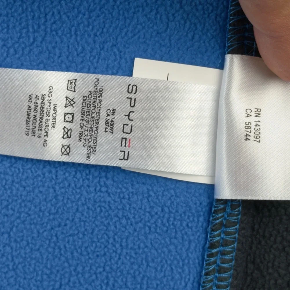Spyder Mens Full Zip Sweater Knit Fleece Vest Blue Orange 787206 Size M